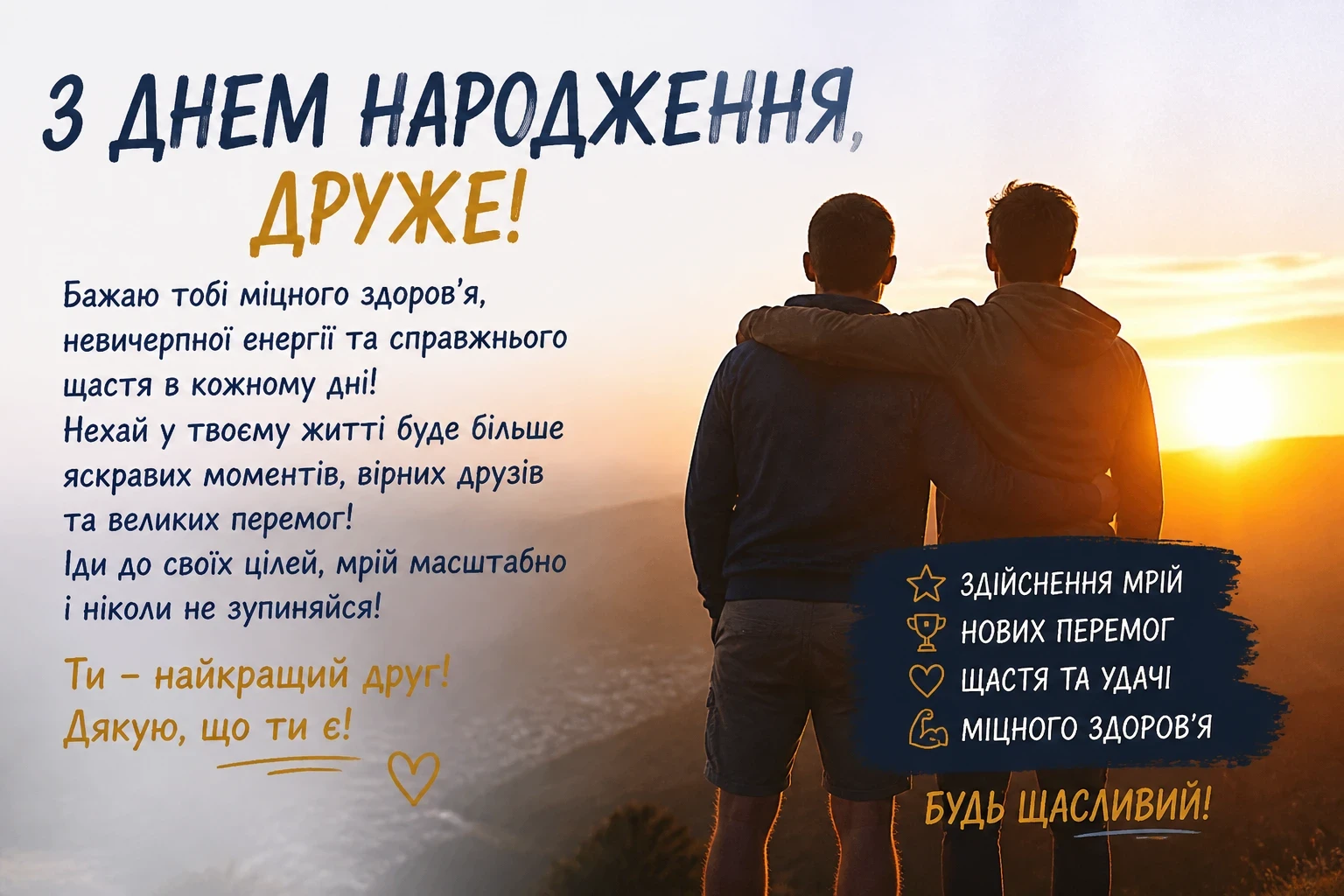 Привітання з днем народження друга