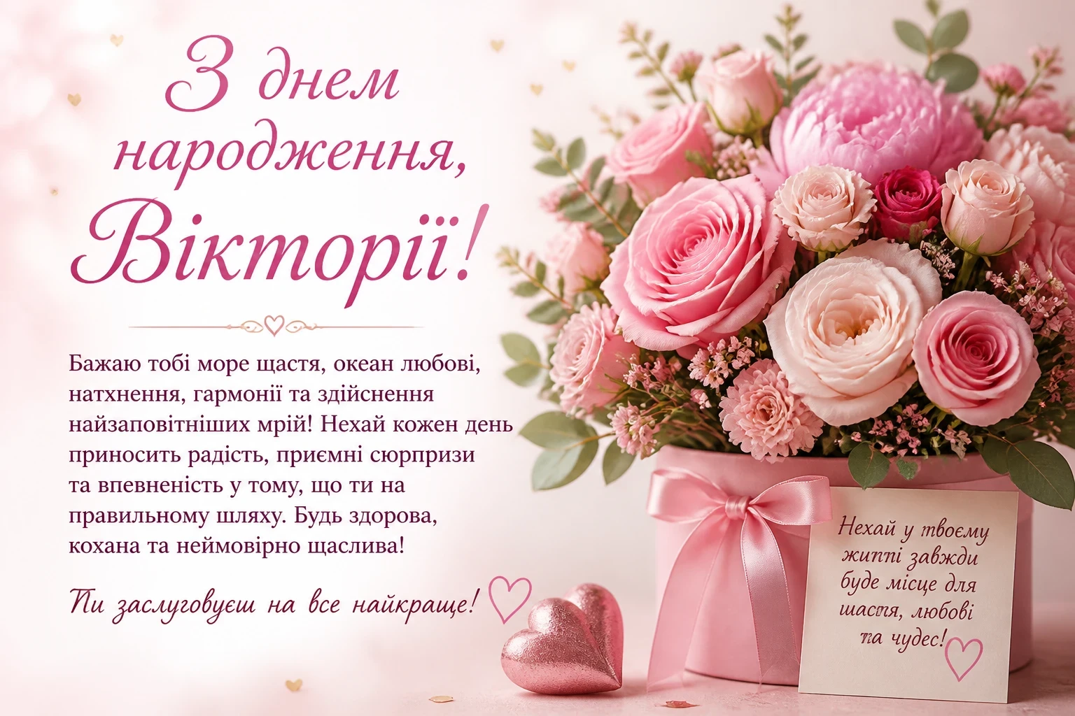Привітання з днем народження Вікторії