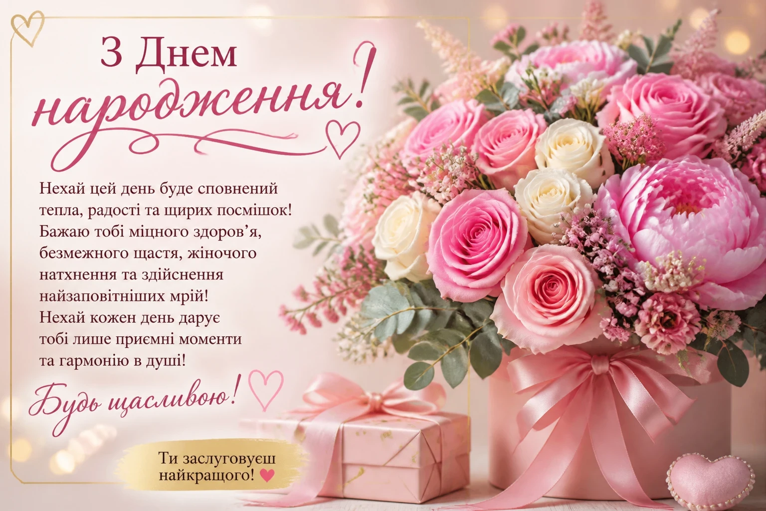 Привітання з днем народження для жінок