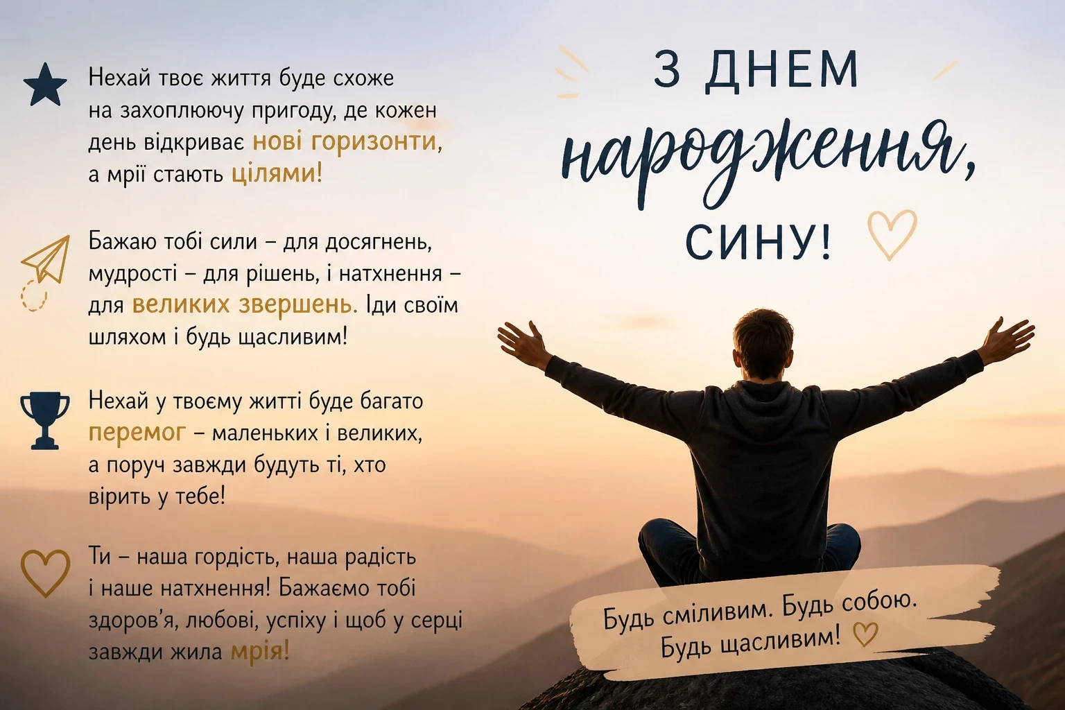 Оригінальні привітання з днем народження синові