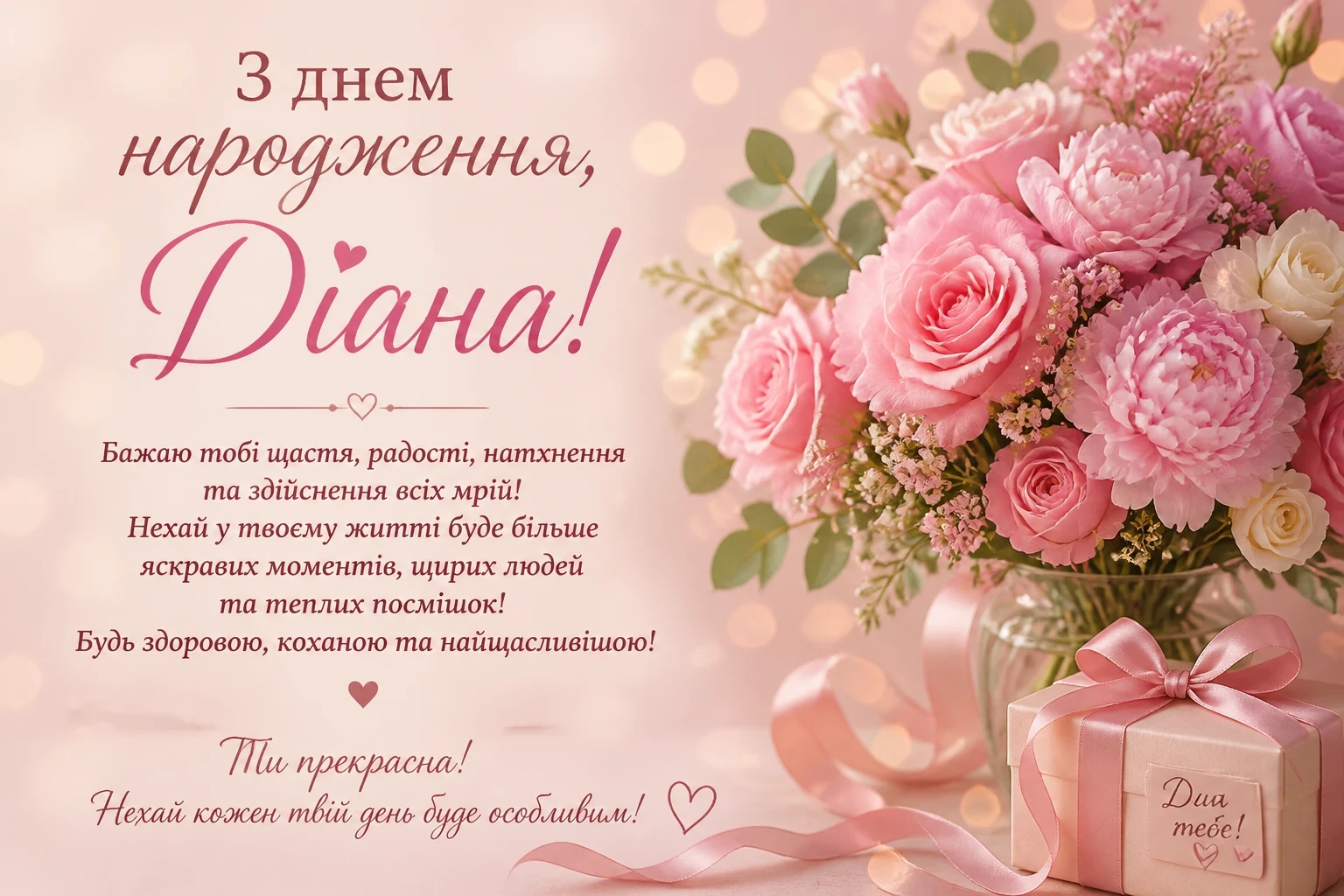 Привітання з днем народження для Діани