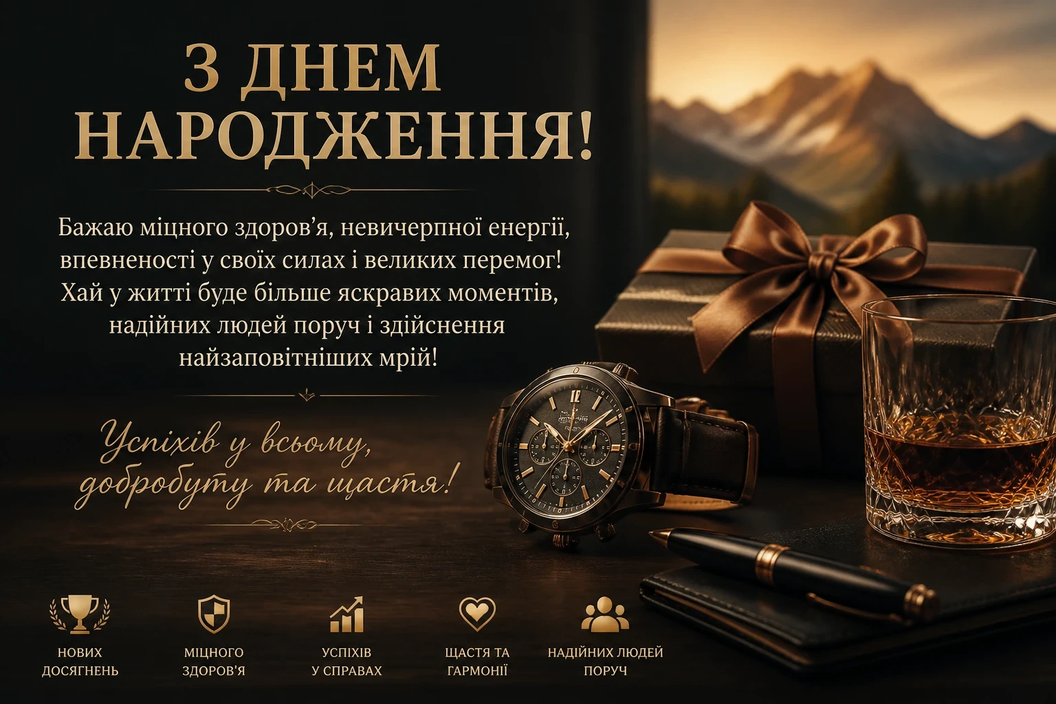 Привітання з днем народження для мужчин