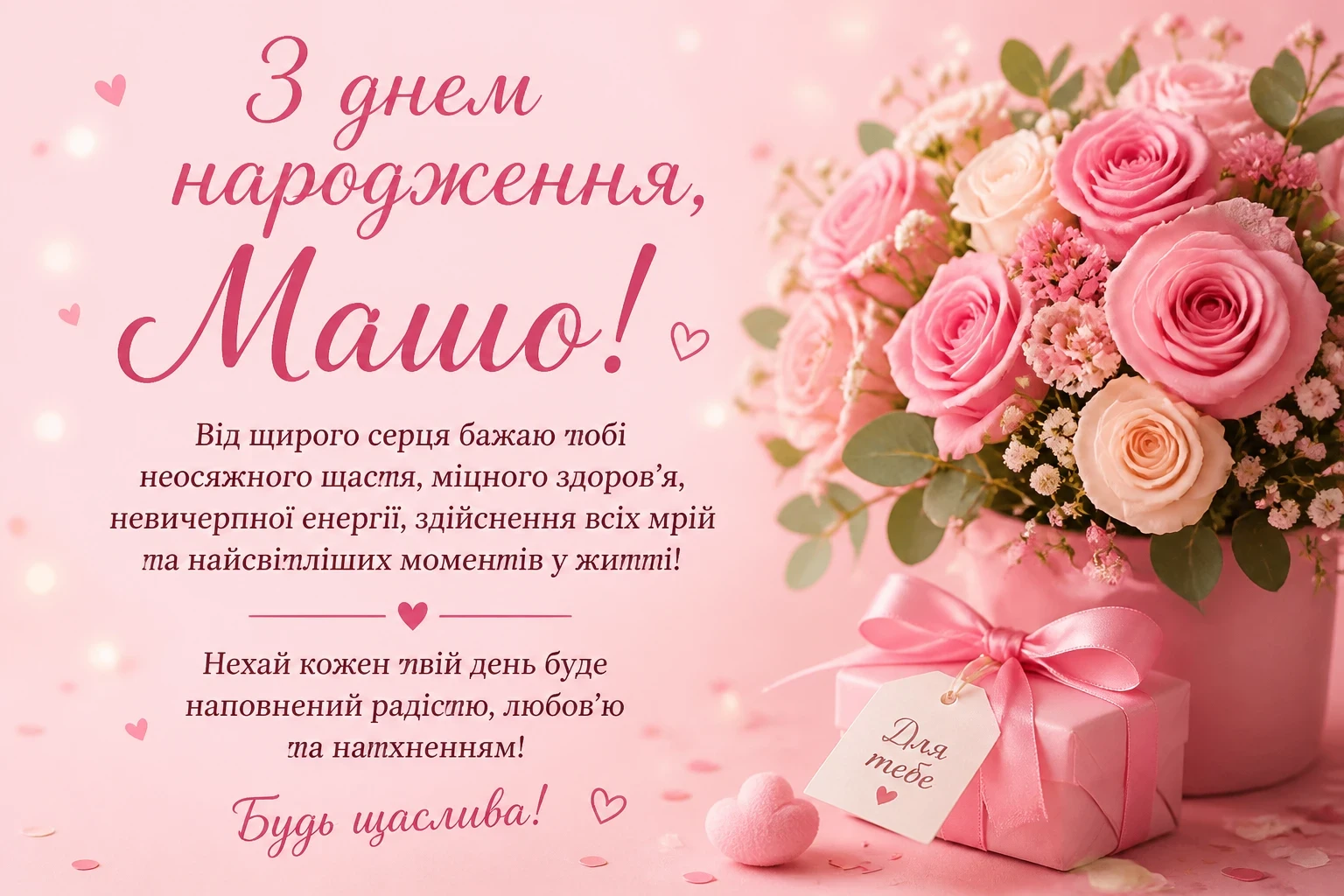 Привітання з днем народження для Маші