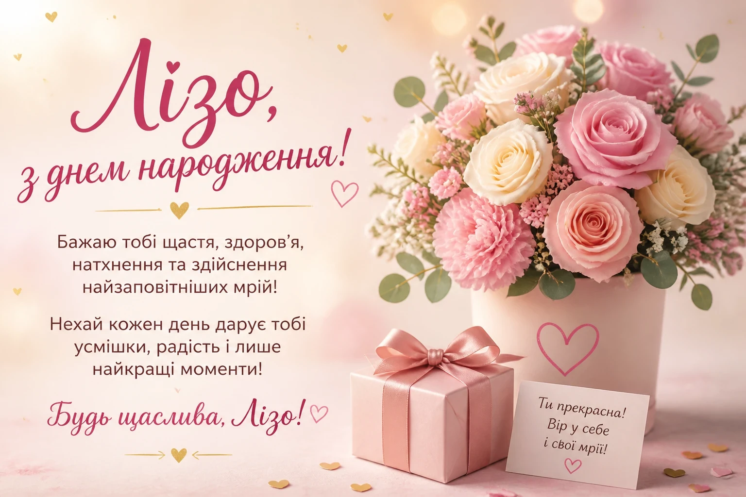 Привітання з днем народження для Лізи