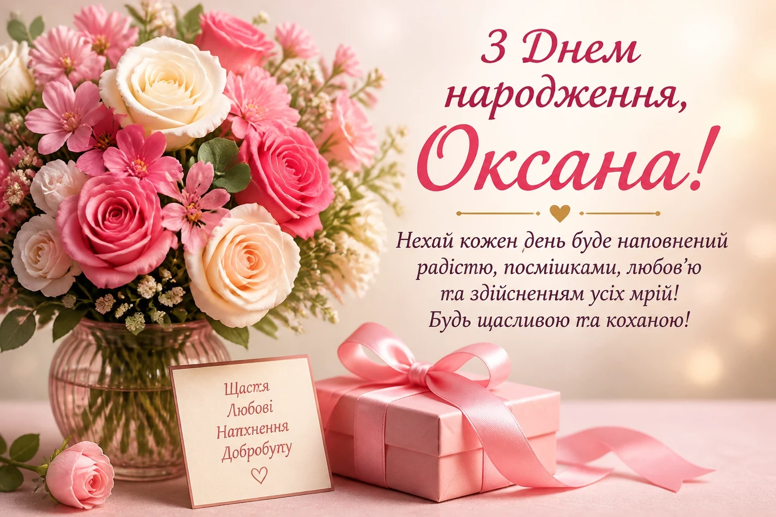Картинки з днем народження для Оксани