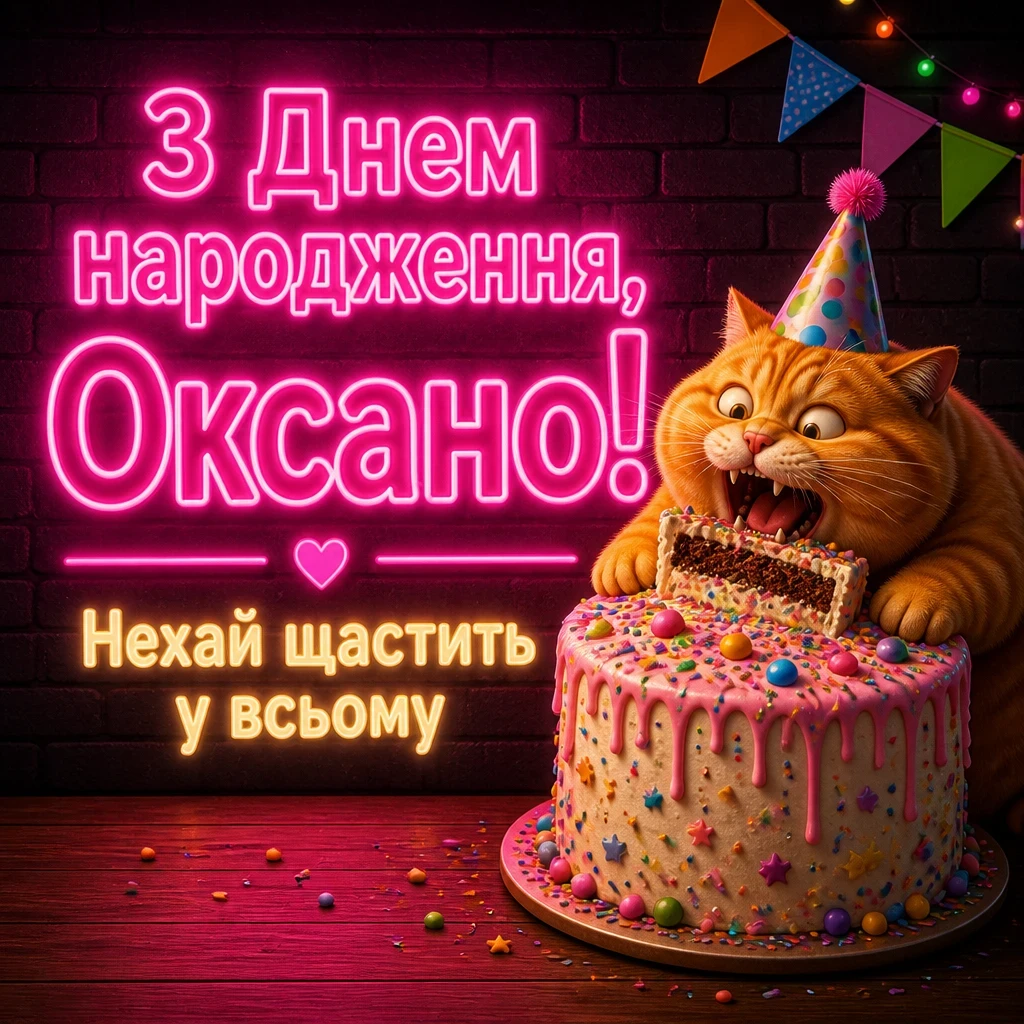 з днем народження оксана