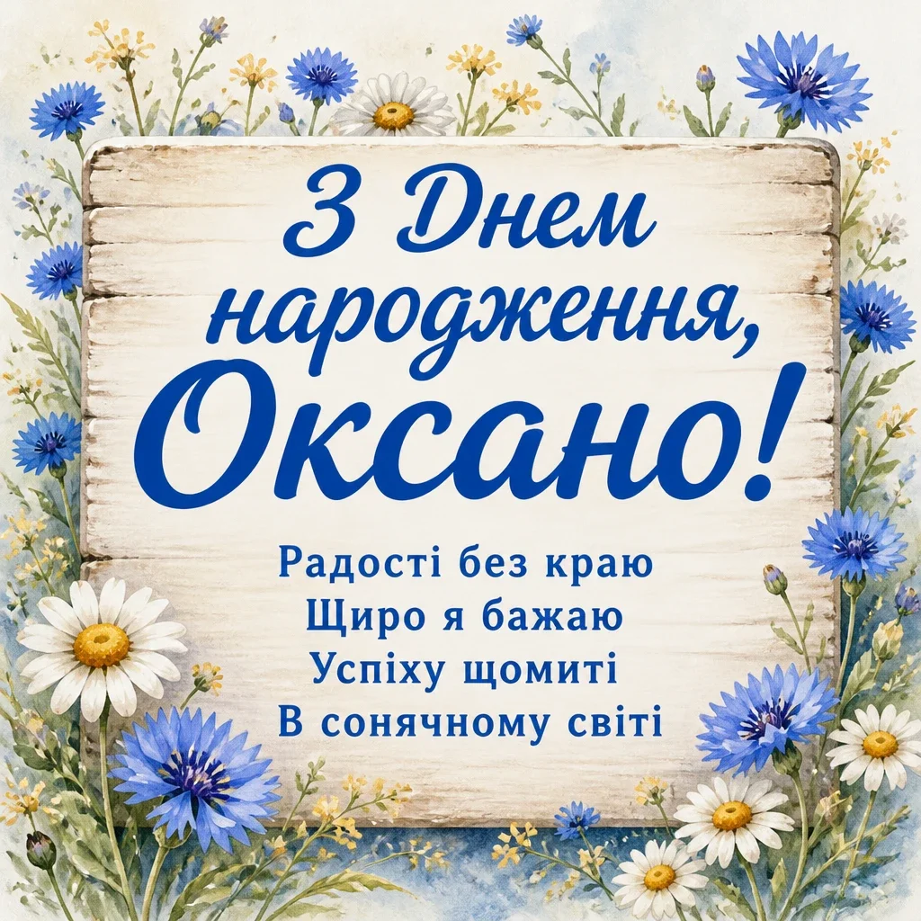 з днем народження оксана