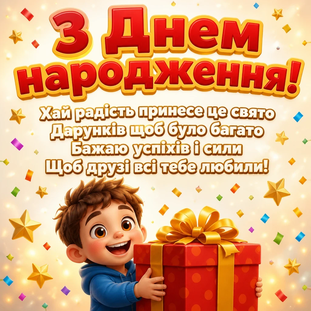 привітання хлопчика з днем народження