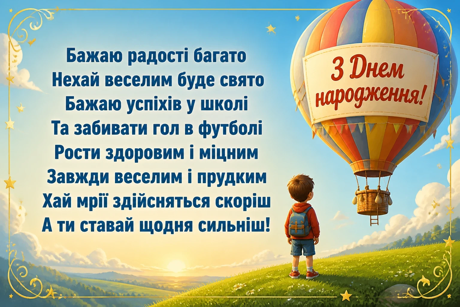 привітання хлопчика з днем народження
