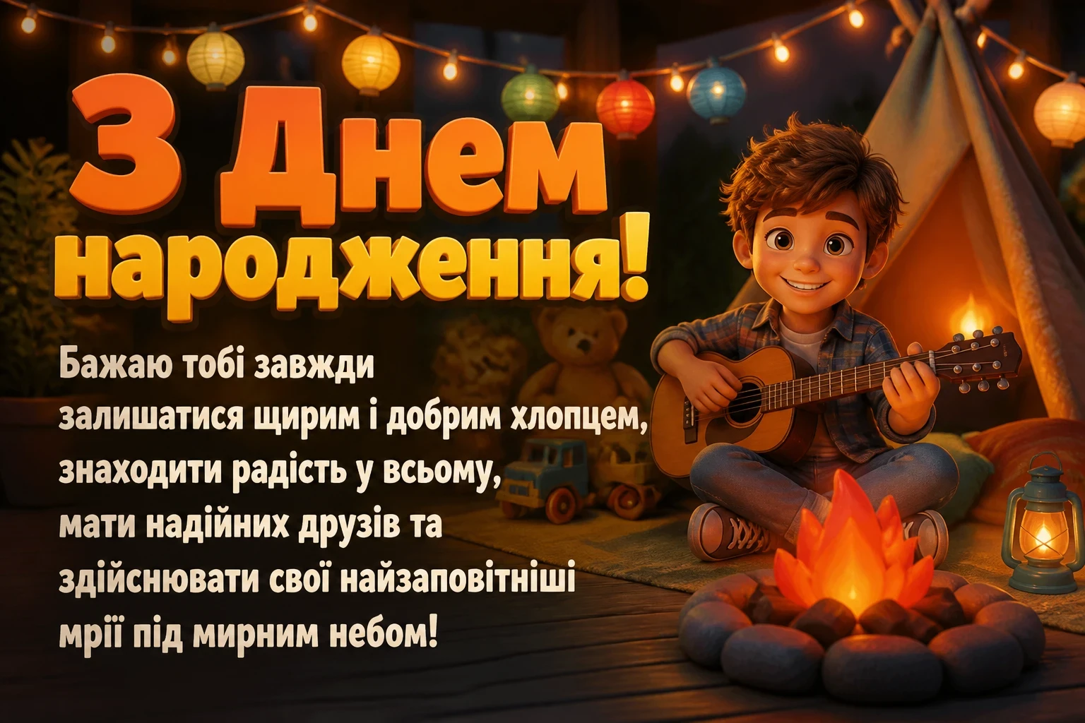 привітання хлопчика з днем народження