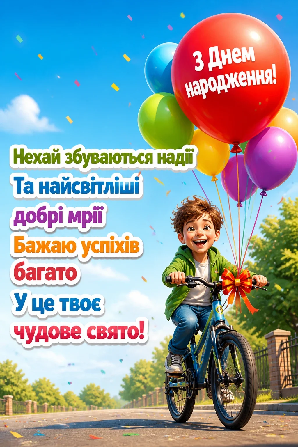 привітання хлопчика з днем народження