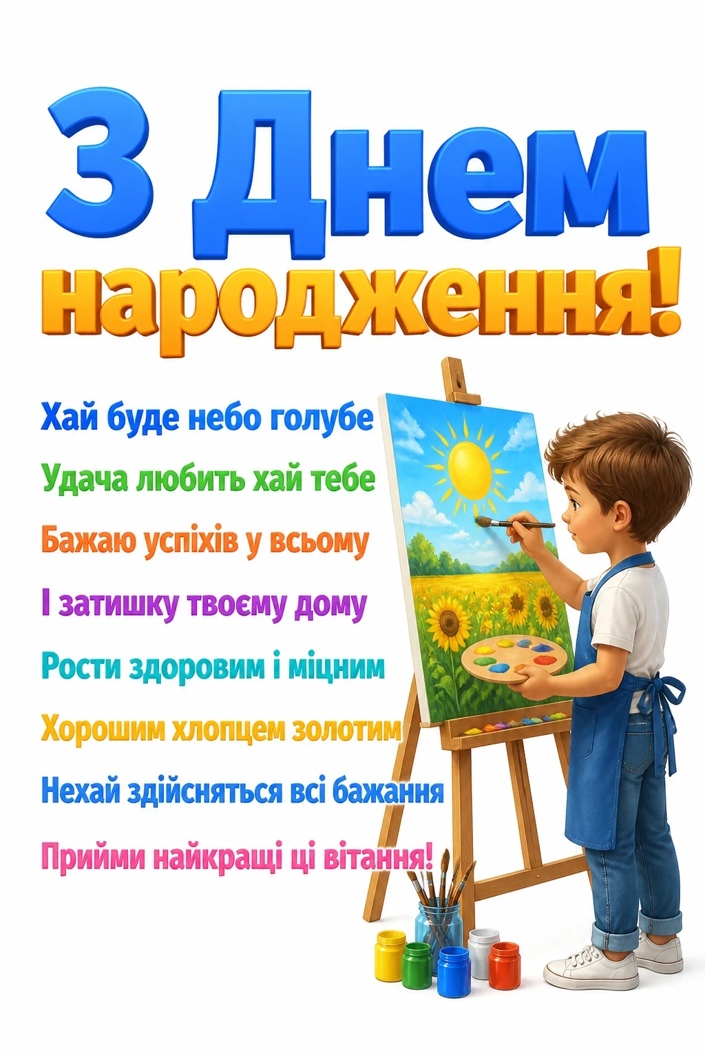 привітання хлопчика з днем народження
