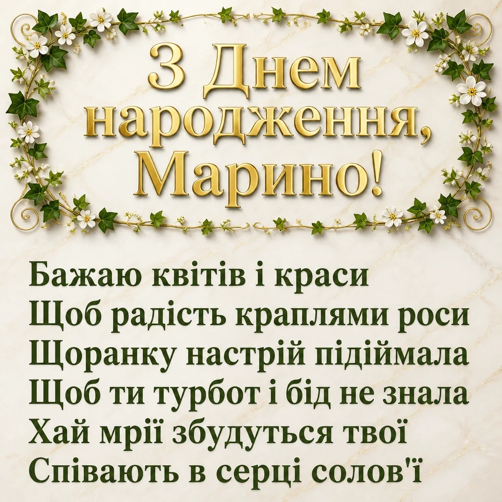 з днем народження марина