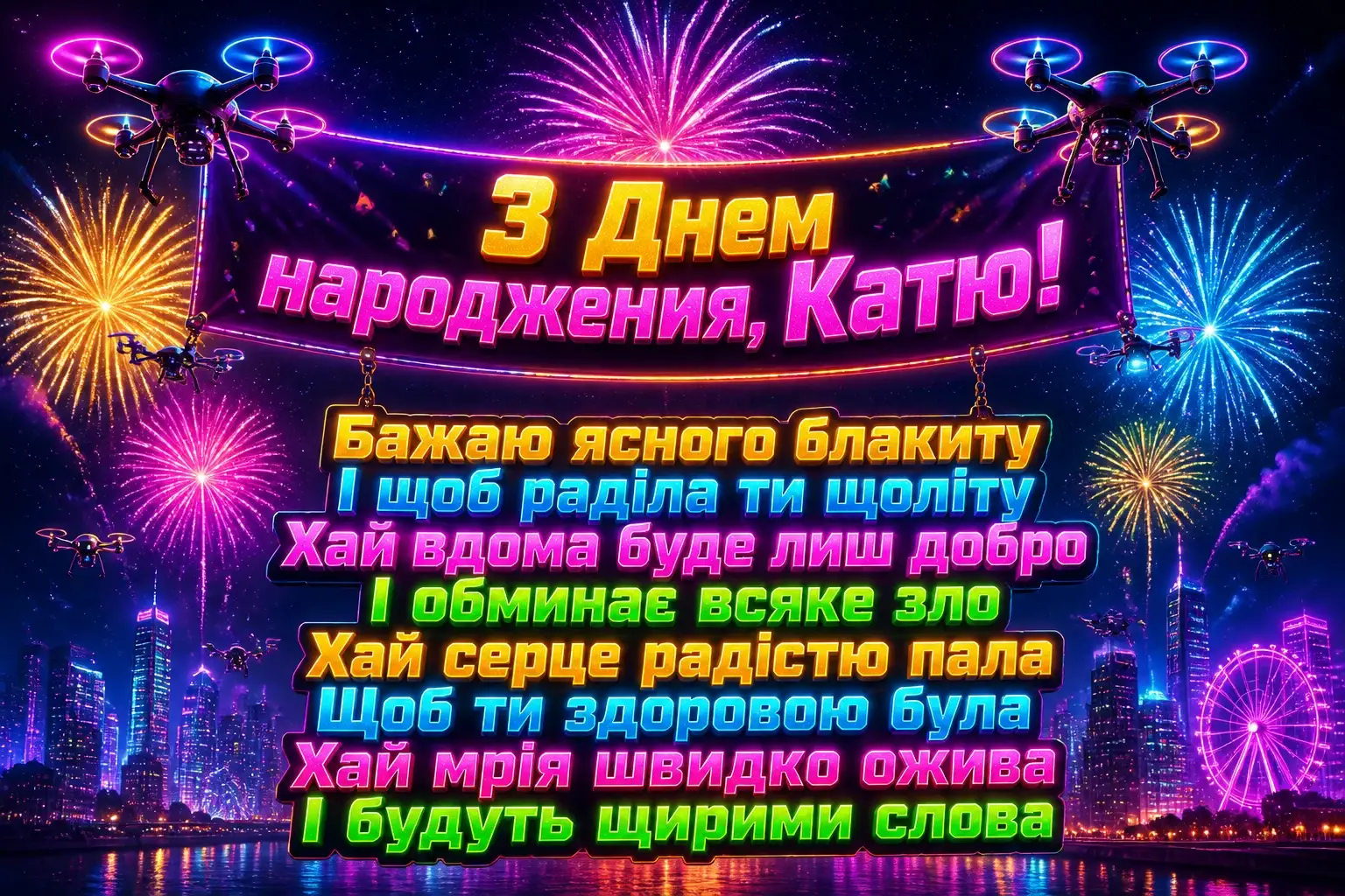 з днем народження катя