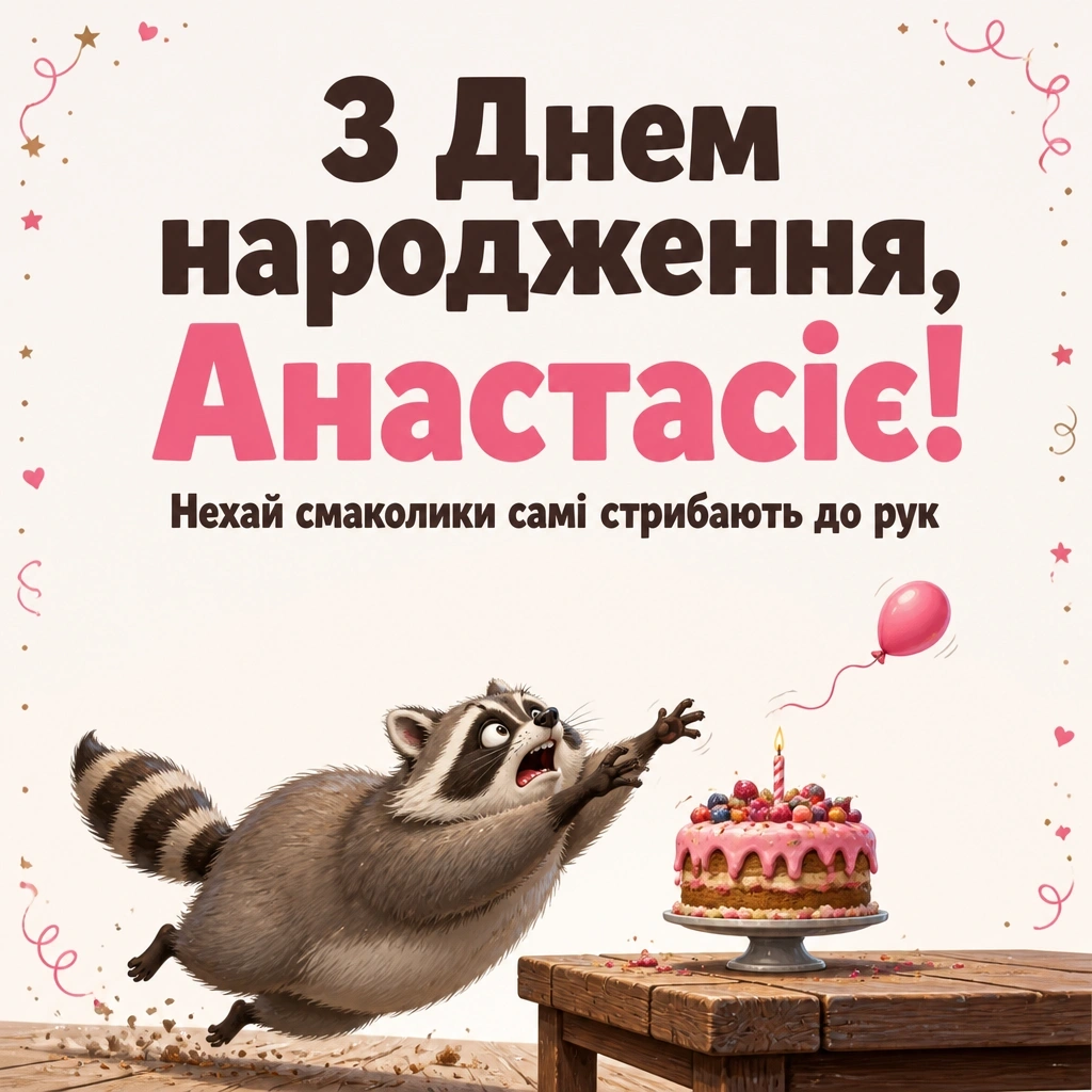 з днем народження анастасія