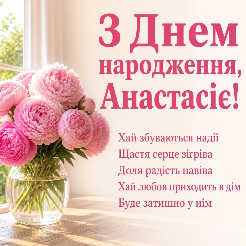 з днем народження анастасія