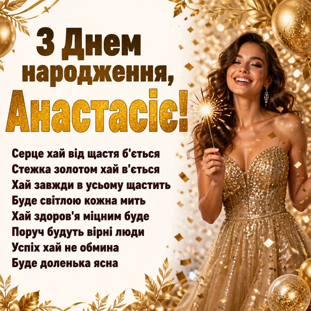 з днем народження анастасія