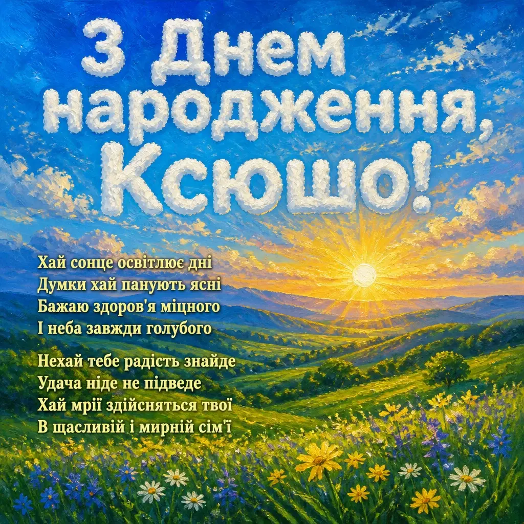 ксюша з днем народження