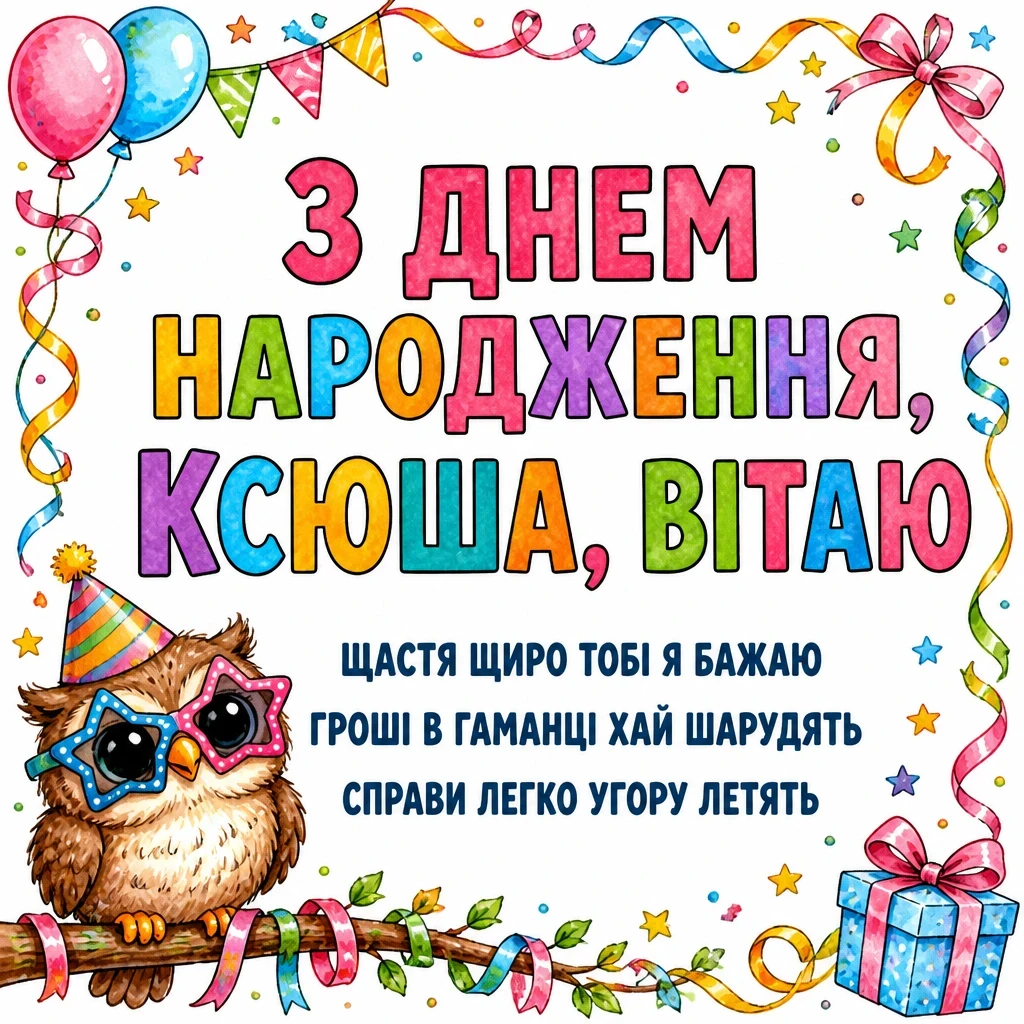 з днем народження ксюша