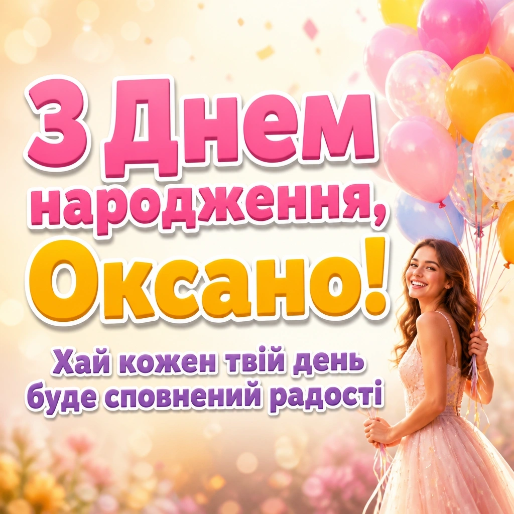 з днем народження оксана картинки