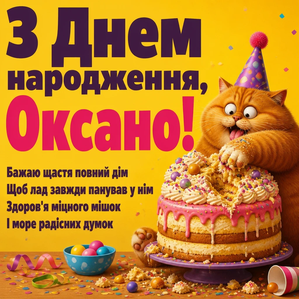 з днем народження оксана картинки