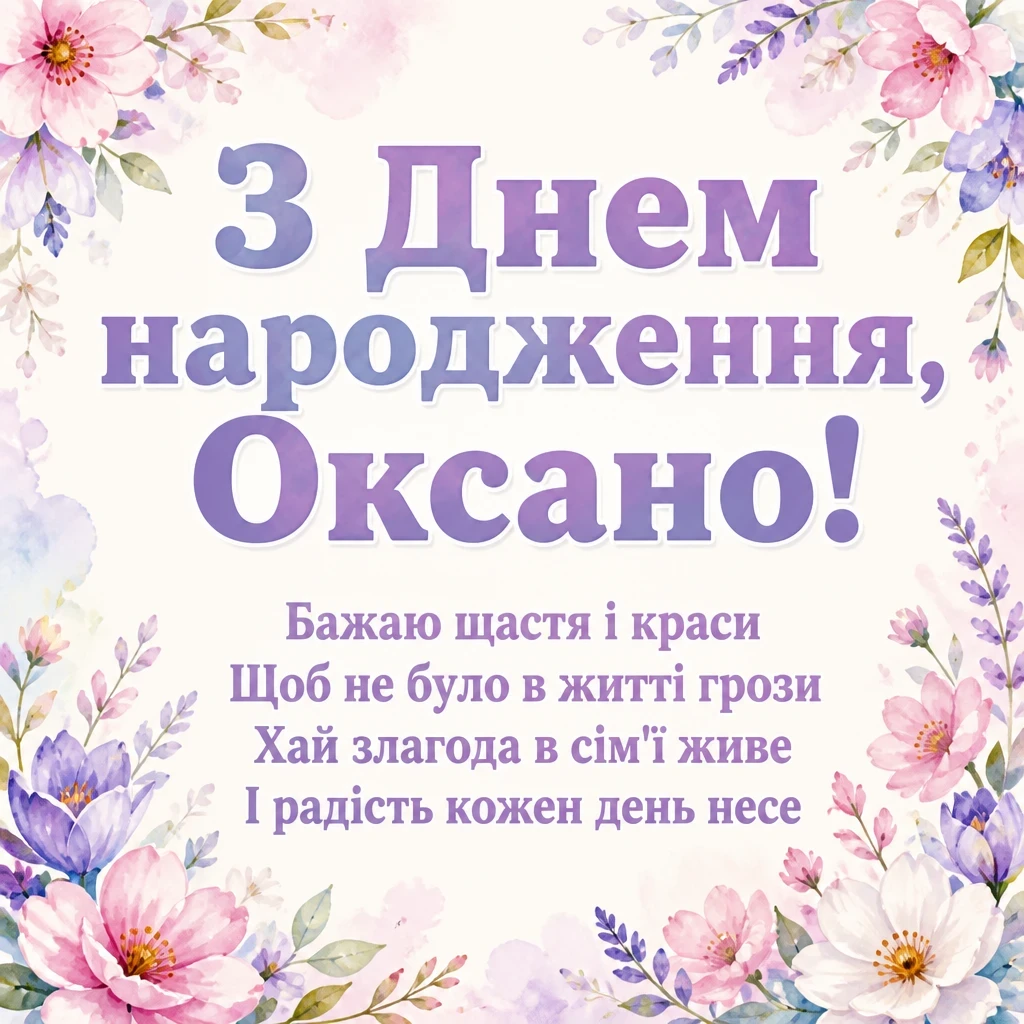 з днем народження оксана картинки