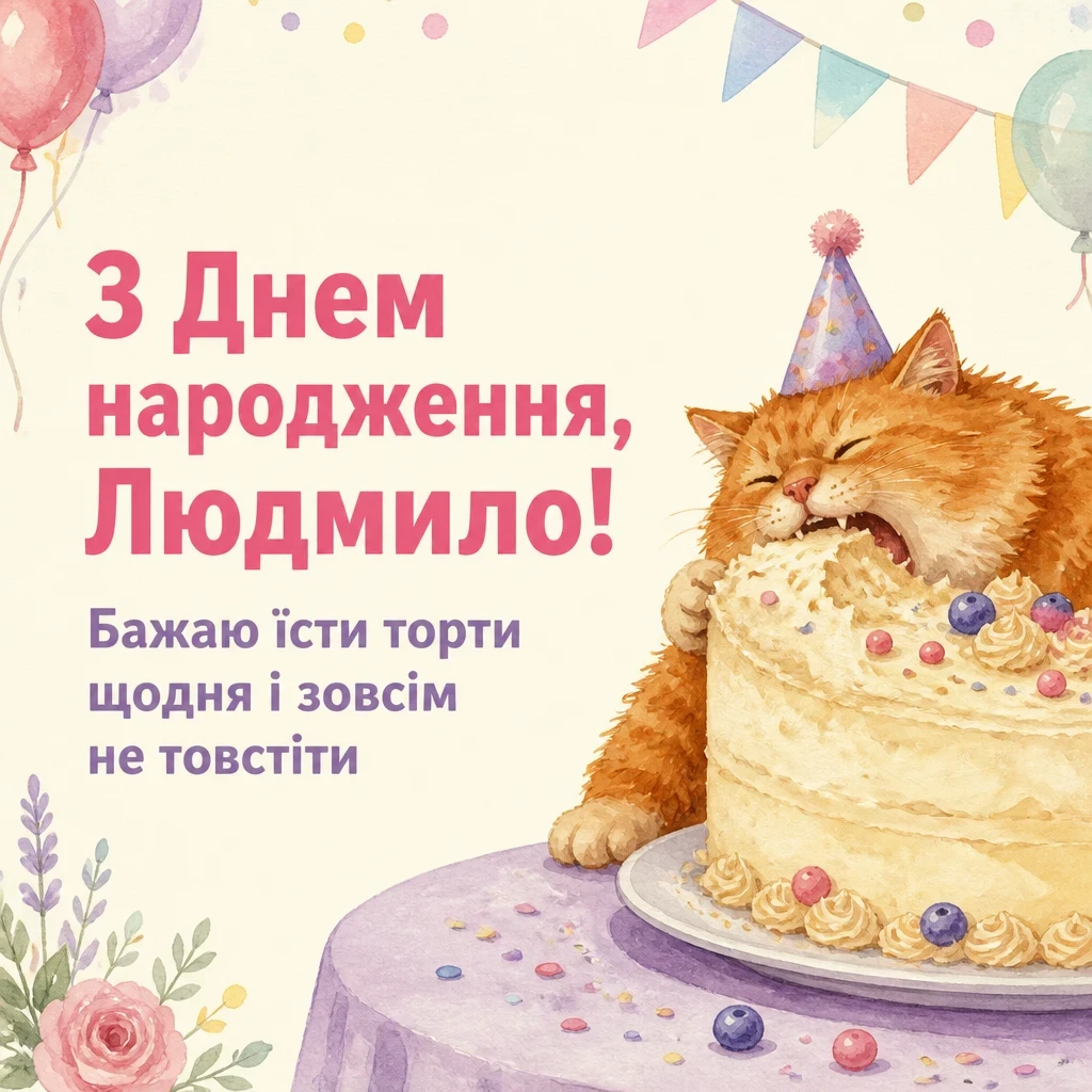 з днем народження людмила