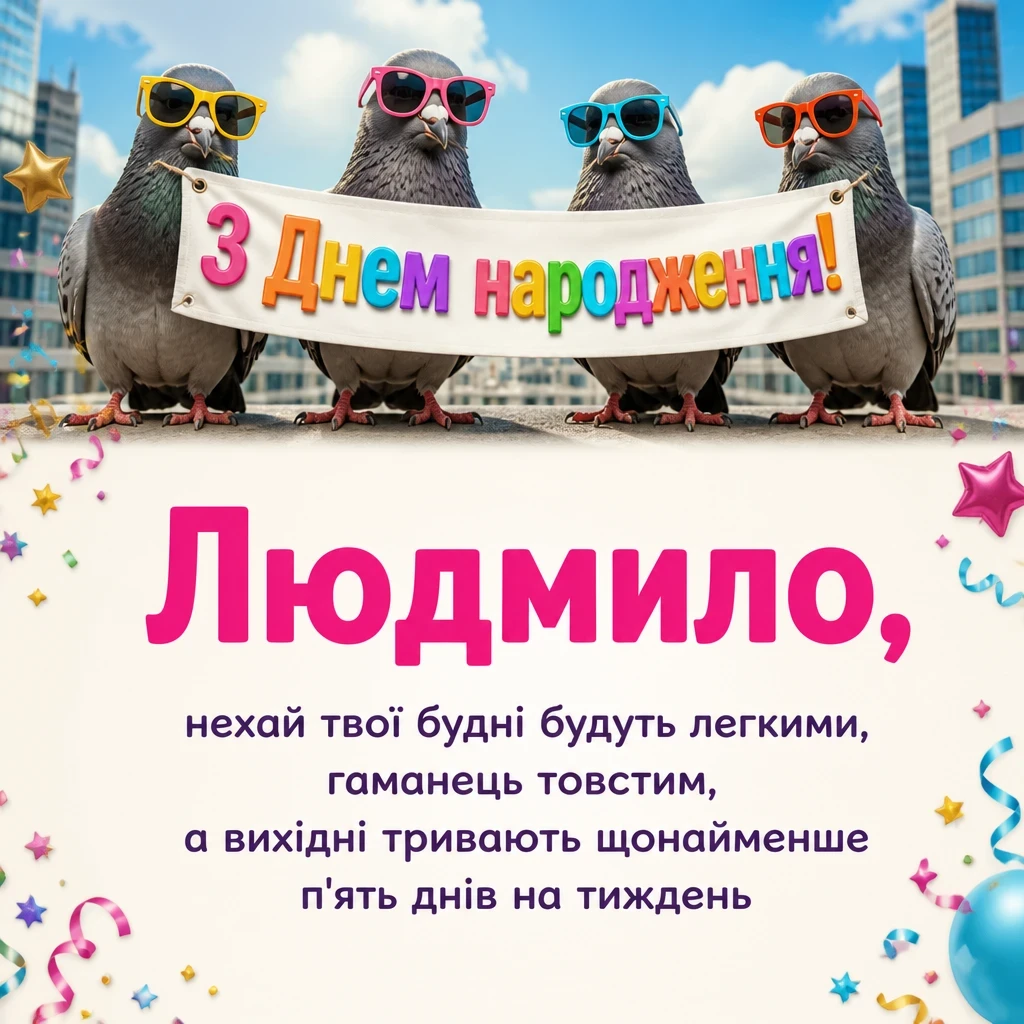 з днем народження людмила