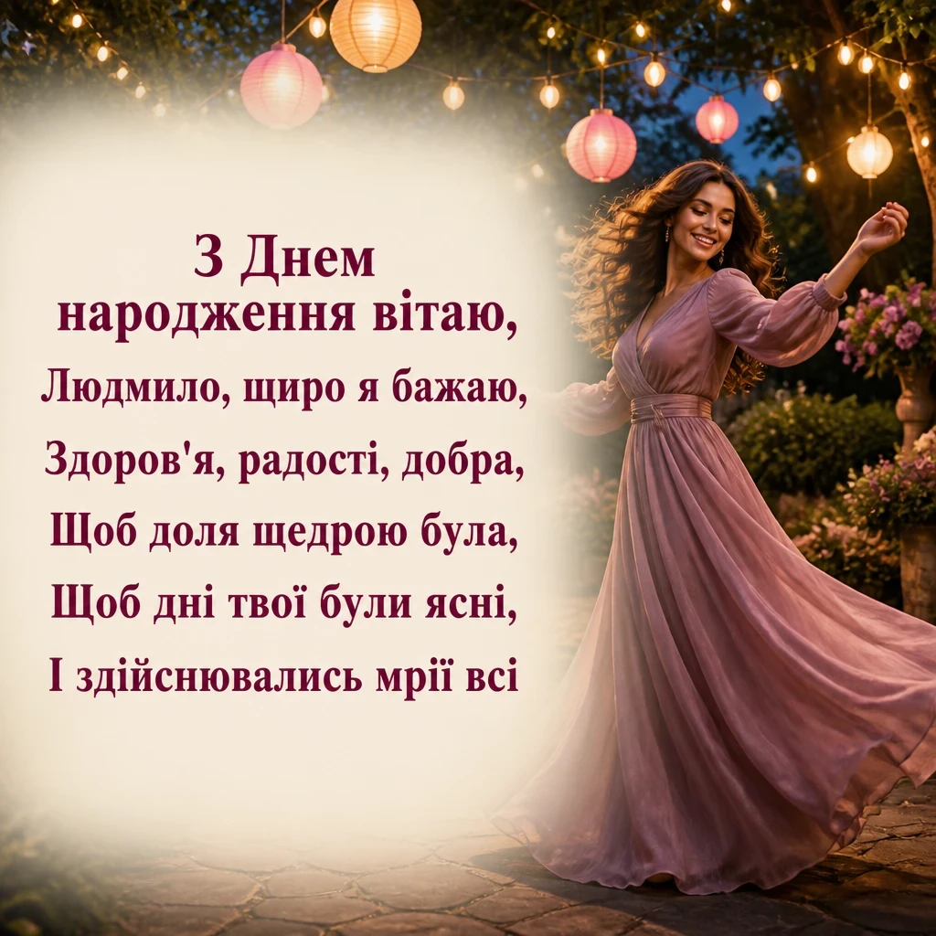 з днем народження людмила