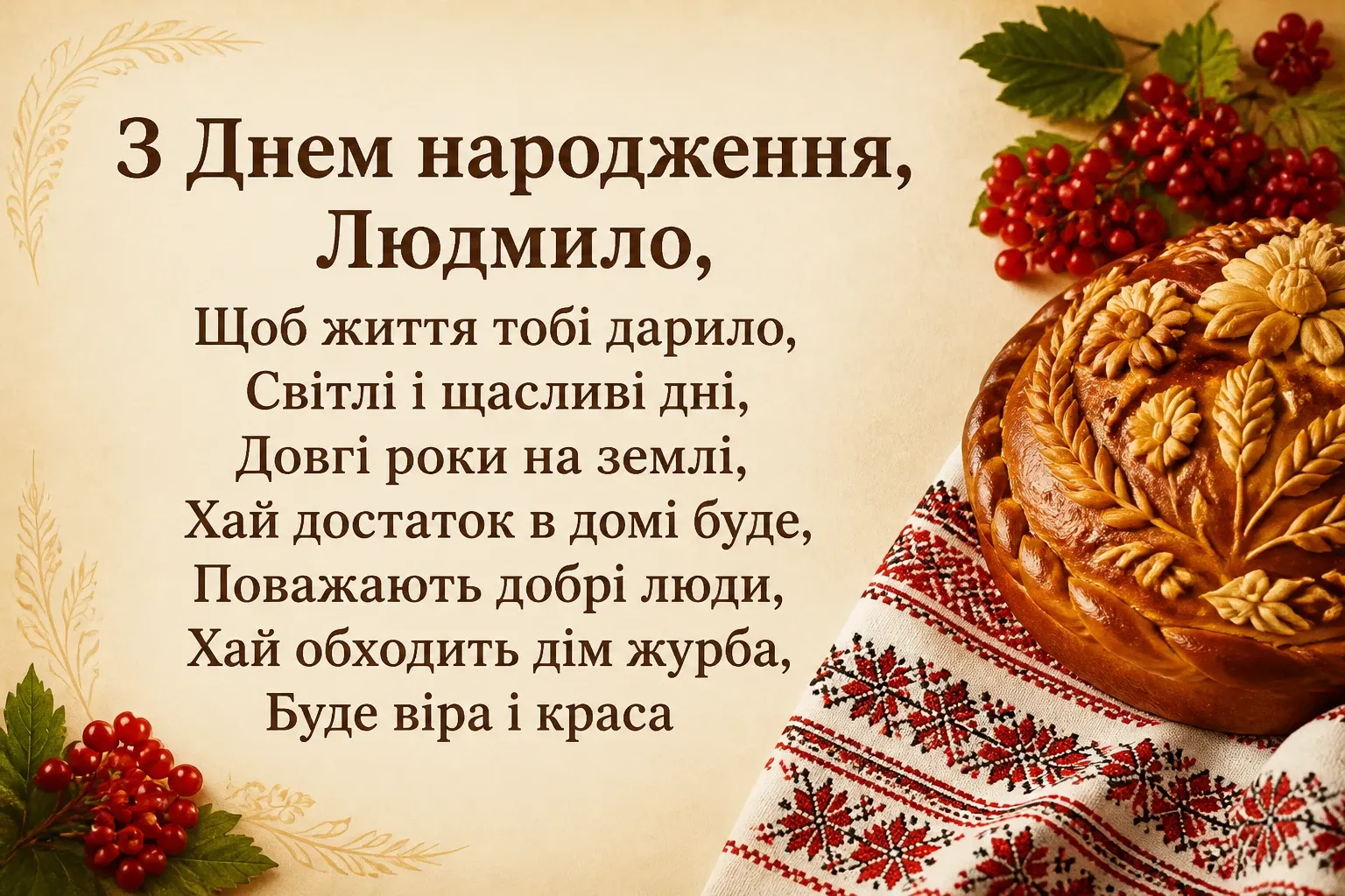 з днем народження людмила